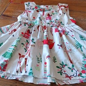 Festive Holiday Dress with Christmas Print